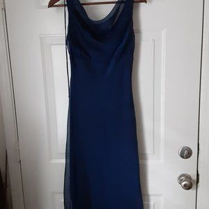 SIZE 3\4 BE SMART LONG DASK BLUE EVENING DRESS